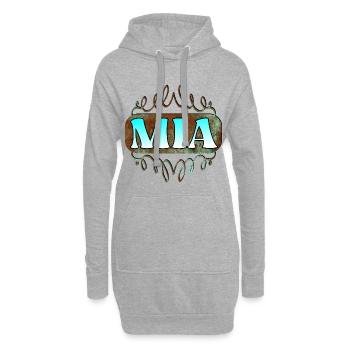 Anniversaire de nom Mia - Sweat-shirt à capuche long Femme - gris chiné - Devant