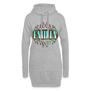 Namenstag Emilia - TOCHTER - Hoodie-Kleid - Grau meliert - Vorne