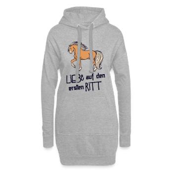Drôle de déclaration Chevaux islandais Cheval Amour Chevaux - Sweat-shirt à capuche long Femme - gris chiné - Devant