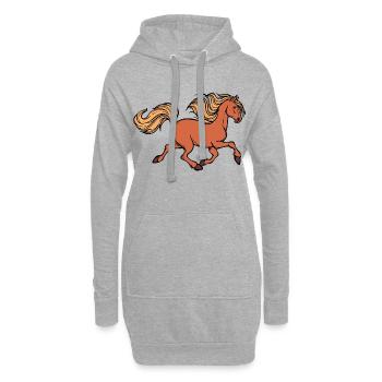 Pferdefan Islandpferde Galopp Isländer Pferde - Hoodie-Kleid - Grau meliert - Vorne