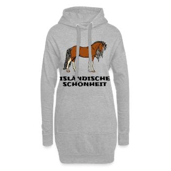 Isländer Pferde Statement Islandpferde Pferdenarr - Hoodie-Kleid - Grau meliert - Vorne