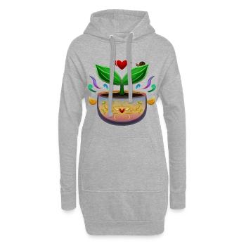 le pot des cieux coloré ! By Pousse2Bambou ! - Sweat-shirt à capuche long Femme - gris chiné - Devant
