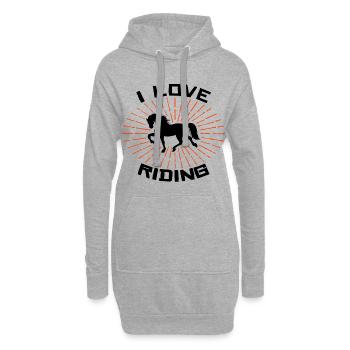 Pferdeliebe Pferde Statement Galopp Islandpferde - Hoodie-Kleid - Grau meliert - Vorne