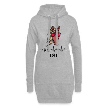 Chevaux islandais cool disant cheval amour cheval imbécile - Sweat-shirt à capuche long Femme - gris chiné - Devant
