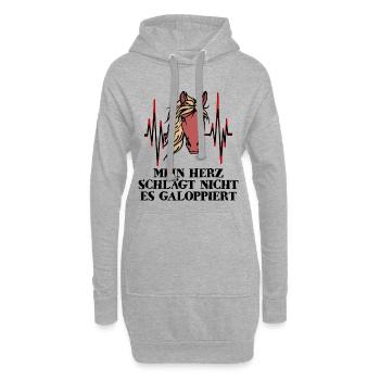 Lustig Islandpferde Statement Galopp Herz Pferde - Hoodie-Kleid - Grau meliert - Vorne