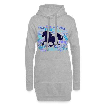Idiot de cheval disant chevaux Tölt chevaux islandais - Sweat-shirt à capuche long Femme - gris chiné - Devant