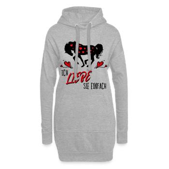 Pferde Herz Statement Isländer Islandpferde - Hoodie-Kleid - Grau meliert - Vorne