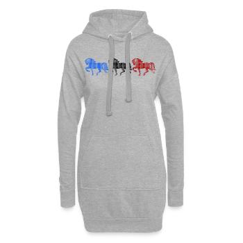 Islandpferde Galopp Pferde Hengst Pferdefan - Hoodie-Kleid - Grau meliert - Vorne