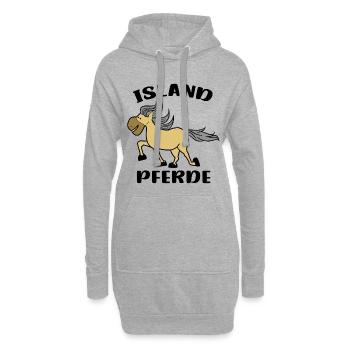 Chevaux islandais Cheval Aime dire Chevaux islandais - Sweat-shirt à capuche long Femme - gris chiné - Devant