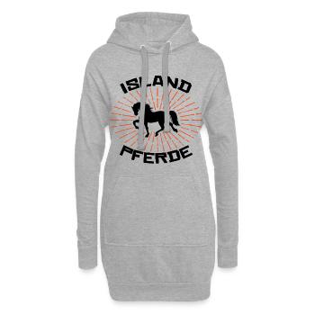 Galopp Pferde Isländer Islandpferde Statement - Hoodie-Kleid - Grau meliert - Vorne