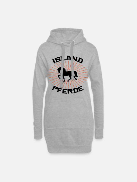 Galopp Pferde Isländer Islandpferde Statement - Hoodie-Kleid - Grau meliert