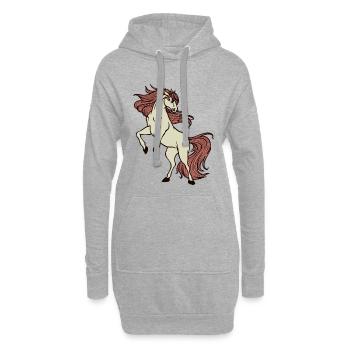 Islandpferde Galopp Pferdefan Pferdeliebe Pferde - Hoodie-Kleid - Grau meliert - Vorne