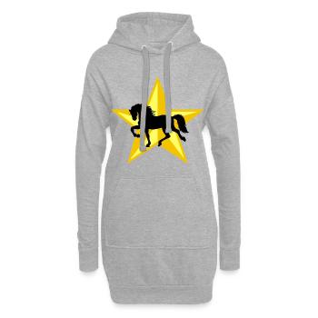 Chevaux étalons Gallop Horse aime les chevaux islandais - Sweat-shirt à capuche long Femme - gris chiné - Devant