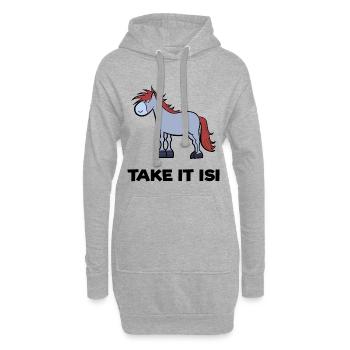 Pony Islandpferde Isländer Humorvoll Statement - Hoodie-Kleid - Grau meliert - Vorne