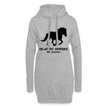 Pferde Statement Islandpferde Pferdeliebe - Hoodie-Kleid - Grau meliert - Vorne