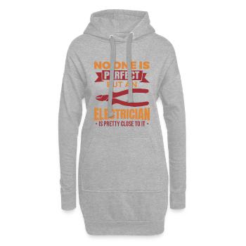 Lustiger Elektrikerwitz - Hoodie-Kleid - Grau meliert - Vorne
