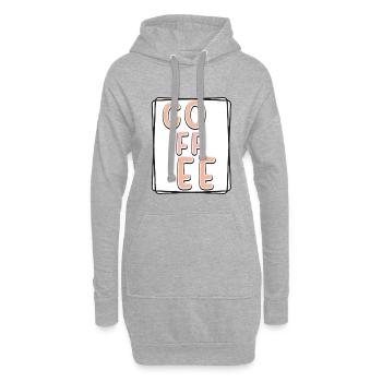 Kaffee Typo Panel - Hoodie-Kleid - Grau meliert - Vorne