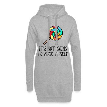 Cool Sweets Statement Candy avec une dent sucrée - Sweat-shirt à capuche long Femme - gris chiné - Devant