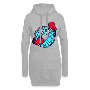 Donut Süßigkeiten Lecker Naschen Nachspeise - Hoodie-Kleid - Grau meliert - Vorne
