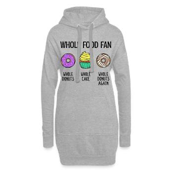 Naschen Donut Cupcake Statement Süßigkeiten Lecker - Hoodie-Kleid - Grau meliert - Vorne