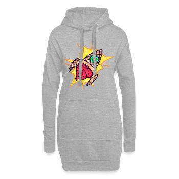 Naschen Süßigkeiten Nachspeise Lecker Konditor Eis - Hoodie-Kleid - Grau meliert - Vorne
