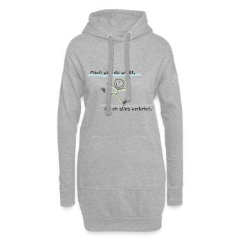 Mach was du willst, ist eh alles verkehrt! - Hoodie-Kleid - Grau meliert - Vorne
