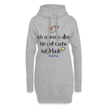 Urlaub machen und feiern - Hoodie-Kleid - Grau meliert - Vorne