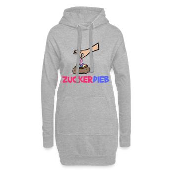 Bonbon Statement Süßigkeiten Naschkatzen - Hoodie-Kleid - Grau meliert - Vorne