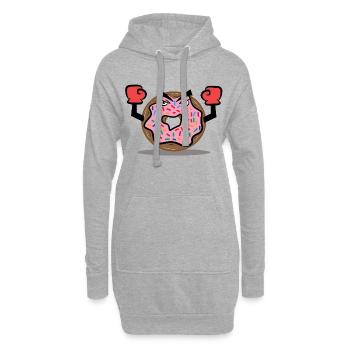 Cool Sweets Donut Sweet Tooth Snack - Sweat-shirt à capuche long Femme - gris chiné - Devant