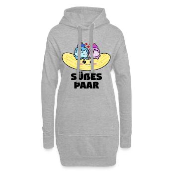 Süßigkeiten Statement Lecker Nachspeise Kalorien - Hoodie-Kleid - Grau meliert - Vorne
