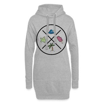 Design amusant pour l’été - Sweat-shirt à capuche long Femme - gris chiné - Devant