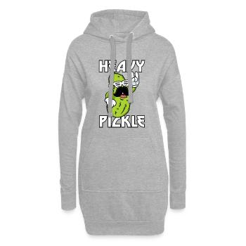 Heavy Pickle Rockige Gurke Metal Fan Metalhead - Hoodie-Kleid - Grau meliert - Vorne