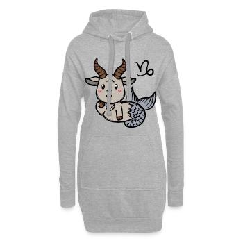 Astronomie Sternbild Horoskop Steinbock Tierkreis - Hoodie-Kleid - Grau meliert - Vorne