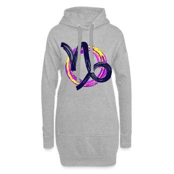 Astronomie Horoscope ésotérique du Capricorne Zodiac - Sweat-shirt à capuche long Femme - gris chiné - Devant