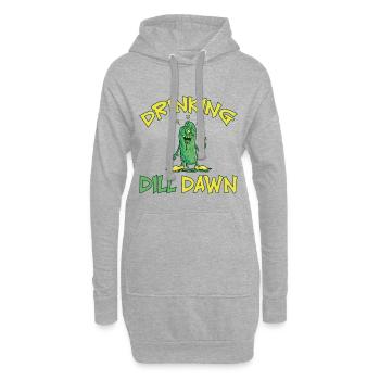 Drinking Dill Dawn Betrunkene Gurke Dillgurke - Hoodie-Kleid - Grau meliert - Vorne
