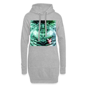 Waldreflexion Teal Schmetterling - Hoodie-Kleid - Grau meliert - Vorne