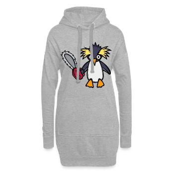 Antarktis Cool Pinguin Vogel Tier - Hoodie-Kleid - Grau meliert - Vorne