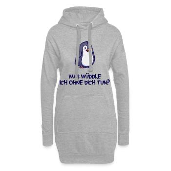 Tier Humorvoll Pinguin Statement Arktis Vogel - Hoodie-Kleid - Grau meliert - Vorne