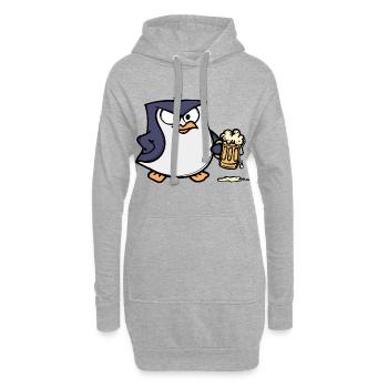 Cool Pinguin Bier Tier Vogel Seevogel Antarktis - Hoodie-Kleid - Grau meliert - Vorne
