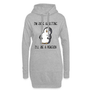 Süß Pinguin Tier Lustig Statement Südpol Vogel - Hoodie-Kleid - Grau meliert - Vorne