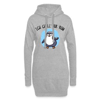 Kälte Pinguin Vogel Tier Eis Schnee Statement - Hoodie-Kleid - Grau meliert - Vorne