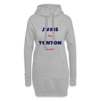 Je vais être tonton bordel - Sweat-shirt à capuche long Femme - gris chiné - Devant