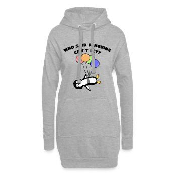 Ballon Animal Pingouin Cool Déclaration Oiseau - Sweat-shirt à capuche long Femme - gris chiné - Devant