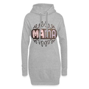 Geschenkideen für MAMA - MUTTERTAG - Hoodie-Kleid - Grau meliert - Vorne