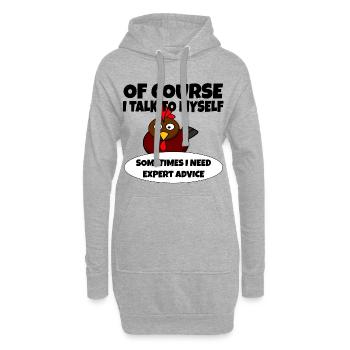 Natürlich spreche ich mit mir selbst, für Expertise * - Hoodie-Kleid - Grau meliert - Vorne