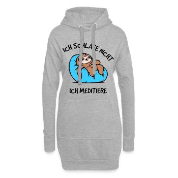 Humorvoll Tier Statement Chillen Faultier Faul - Hoodie-Kleid - Grau meliert - Vorne