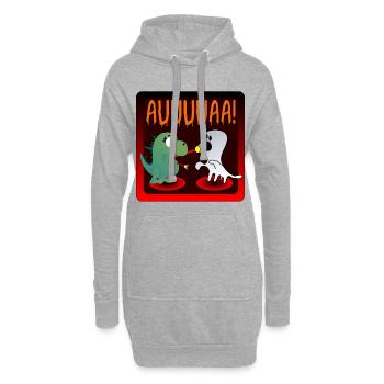 HALLOWEEN DINOSAURIER GEISTER - Hoodie-Kleid - Grau meliert - Vorne
