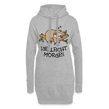 Säugetier Faul Tier Statement Faultier Schlafen - Hoodie-Kleid - Grau meliert - Vorne