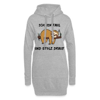 Schlafen Statement Dschungel Faultier Faul Tier - Hoodie-Kleid - Grau meliert - Vorne