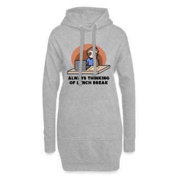 Faultier Vegetarier Statement Faul Tier Müde Zoo - Hoodie-Kleid - Grau meliert - Vorne